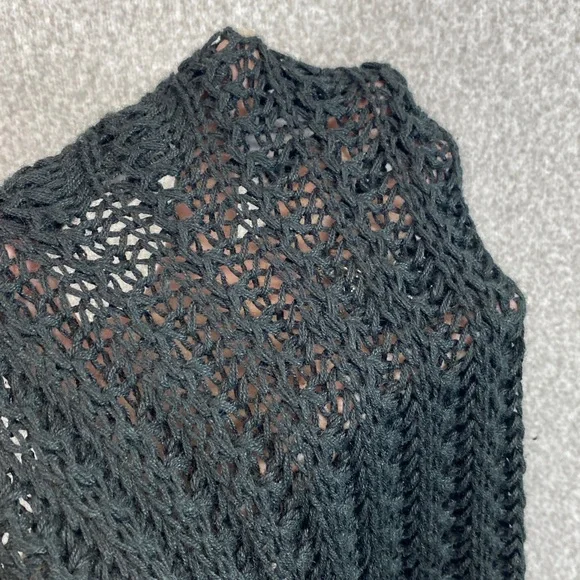 Vintage varsity style sweater M oversized chunky cable open knit preppy retro - Picture 7 of 8